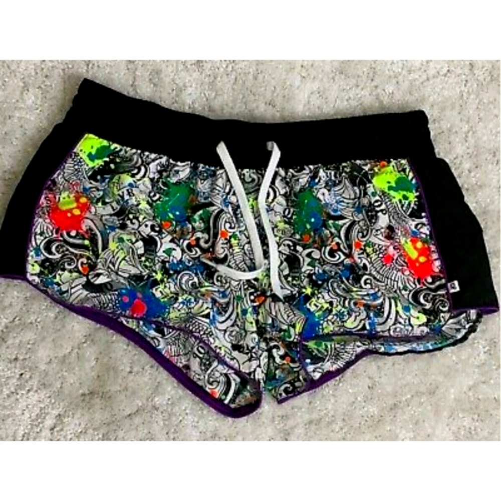 OP Neon Paint Splatter Boardshorts L